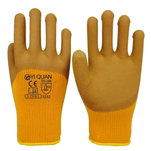 China Supply Anti Slip Durable Nitrile Brown Foamed Orange Gum Red Latex Anti static 25cm Construction Auto Repair Safety Gloves