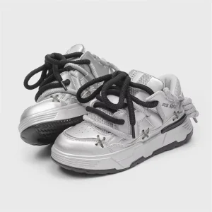 Chunky Thick Sole Custom Trendy Casual Lace up Rubber Sneakers With Low Top Design Hiking Men’s Walking Shoes