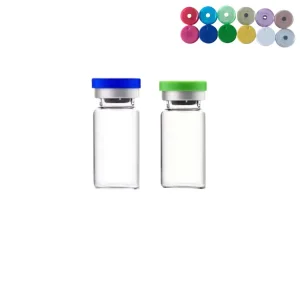 Clear Glass Vials with Aluminum Cap and Rubber Stopper