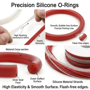 Clear Silicone Rubber O-Ring Seal Gasket for Baby Products and Nursing Bottles