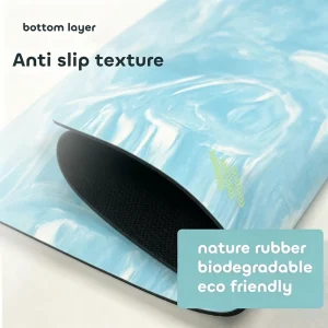 Color-Blocked Iridescent Camouflage Natural Butadiene Rubber Yoga Mat 5mm Thick Eco-Friendly Non-Slip Durable Mesh Bag