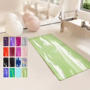 Color block Coconut Fiber Non Slip Yoga Mat 5mm Thick Premium PU 183cm for Home & Gym