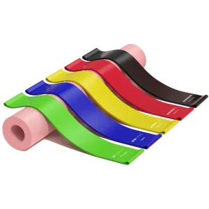 Colorful TPE Exercise Resistance Bands Durable Waterproof Eco Friendly Strength Level Instruction Manual Accept Custom Logo