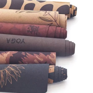 Cork Rubber Yoga Mat 4mm Thick 183x61cm Wood Color Durable Great for Hot Yoga