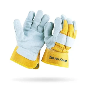 Cowhide Electric Welding Gloves Wear-Resistant High-Temperature Resistant Labor Protection Welding Work Gloves Stock