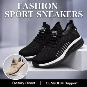 Cross border Drop Shipping Mens Shoes Summer New Trendy Lace up Solid Color Sneakers Mesh Breathable Soft soled Casual