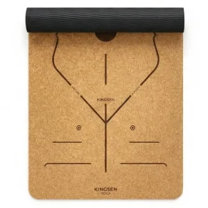 Custom 5mm 6mm Non Slip Waterproof Eco Friendly Dual layer Folding Gym Pilates Black TPE Natural Rubber Cork Yoga Mat