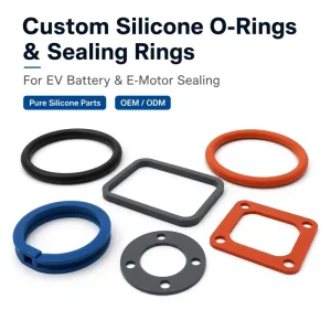 Custom Automotive Silicone O-Rings and Sealing Rings for EV Battery Packs and E-Motors Waterproof Gasket OEM ODM