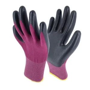 Custom Black Nitrile Coated Hand Protective Industrial Safety Work Labor Gloves