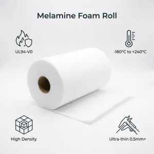 Custom Density Hydrophobic Melamine Foam Roll Heat Resistant Soundproof Foam Sheet for Energy Battery and Electronic Components