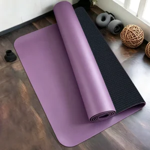 Custom Designed Natural Rubber Rectangle Yoga Mat Durable Anti Slip Shock Absorbing Waterproof Eco-Friendly 5mm Thick Mesh Home