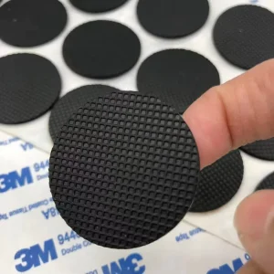 Custom Die Cut Silicone Pad Backing Self Adhesive Non Toxic Single Double Sided Circular Black Mesh Rubber Foot Pad