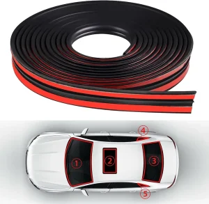 Custom EPDM Automotive Car Door Sealing Strip for Windshields and Sunroofs, Noise-Insulating and Adhesive