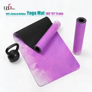Custom Eco Friendly 183*61cm 100% Natural Rubber Yoga Mat 5mm Non-Slip Men Women Professional Gymnastic Yoga Mat