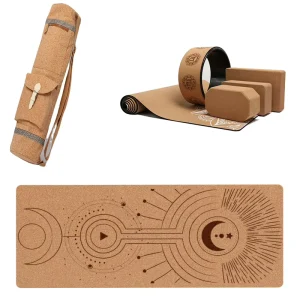 Custom Engraving Cork Natural Rubber Yoga Mat Non Slip Eco Friendly Durable for Home Gym Lightweight Supportive for Daily Use