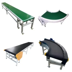 Custom Food-Grade PU PVC Rubber Belt Conveyor System Straight and Curved Design for Food and Beverage Industry