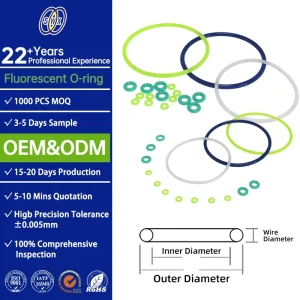 Custom Glow-in-the-Dark O-Rings High-Elasticity Luminous Rubber Sealing Rings Multiple Sizes 20-90 Shore A