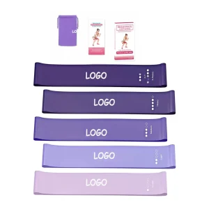 Custom Hip Exercise Resistance Loop Bands Set Latex Purple Muscle Floss Band Waterproof Non Slip 5-40lb Strength for Yoga