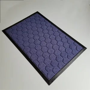Custom Indoor Outdoor Commercial Anti Slip Entry Welcome Mat Reversible Embossed Pattern Carpet Mats