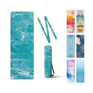 Custom LOGO Lightweight TPE Yoga Mat Microsuede Exercise Mat Eco friendly Natural Rubber Ideal for Pilates