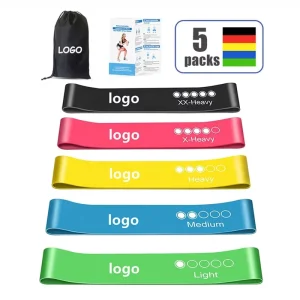 Custom LOGO Mini Fitness Latex Resistance Loop Bands Set Gym Workout Equipment Training Exercise 5-40lb Strength