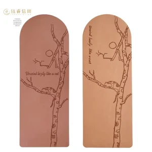 Custom Laser Engraved Artist Yoga Mat Oval Shape Eco Friendly PU Natural Rubber 4mm Non Slip Gym Exercise OEM