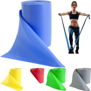 Custom Logo 10 Metre Theraband Yoga Pilates Stretch Resistance Band Flat Elastic Bands Printed Loop Training for Rubber Material