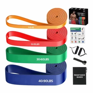 Custom Logo 208 cm Power Rubber Stretch Bands Heavy Resistance Hip Gym Exercise Set Fitness Exercise Rubber Pull Bands