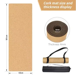 Custom Logo Eco Friendly Cork Yoga Mat Thick Natural Rubber Non Slip Private Label OEM