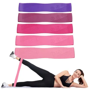 Custom Logo Eco Friendly Silicone Exercise Elastic Yoga Strap Pilates Stretch Fitness Resistance Bands Kids Polybag Packaging