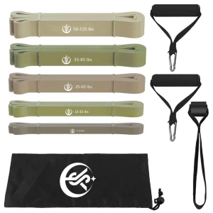 Custom Logo Fitness Power Resistance Pull Bands Set Loop Type Latex Exercise Stretch Pull Assisted Band