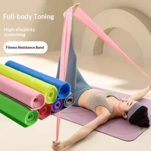 Custom Logo Flat Resistance Band Elastic Stretch Exercise Band For Yoga Pilates Fitness Strength Training