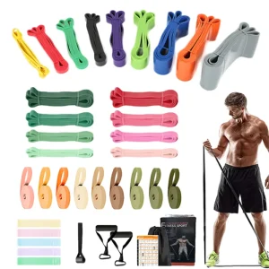 Custom Logo Latex TPE Rubber Stretching Gym Workout Fitness Elastic Exercise Heavy Resistance Bands Pull up Bands Set