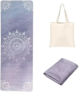 Custom Logo Natural Rubber Suede Yoga Mat Non Slip Eco Friendly Pilates Fitness Mat for Hot Yoga