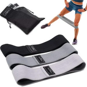 Custom Logo Polyester Fabric Home Exercise Resistance Band Set Anti Slip High Elasticity 3 Band Booty Hip Circle Band