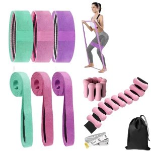 Custom Logo Printed Rubber Polyester Fabric Long Resistance Band Multi Tension for Yoga Stretching and Fitness Training