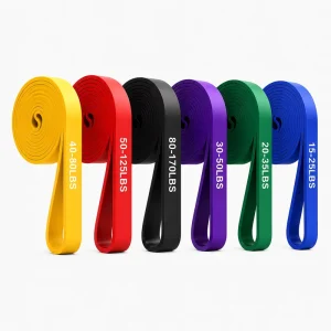 Custom Logo TPE Exercise Bands Set with Six Resistance Levels for Strength Training