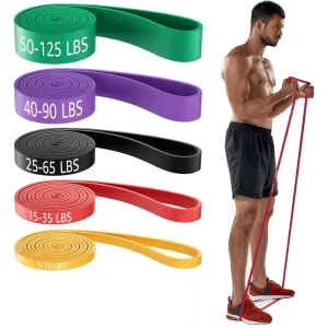 Custom Logo TPE Material Resistance Loop Exercise Bands with 5-280lbs Resistance for Fitness Sports Elastic Resistance Bands Set