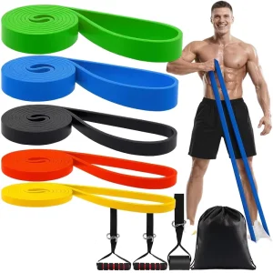Custom Logo TPE Resistance Band Set Latex Free 5 Level Elastic Exercise Bands For Pull Up Yoga Fitness OEM Set