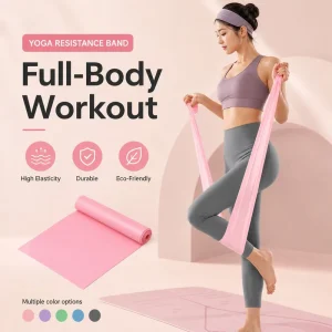 Custom Logo Yoga Resistance Band Flat Stretch Band TPE Elastic Exercise Band For Pilates Fitness Workout Home Gym