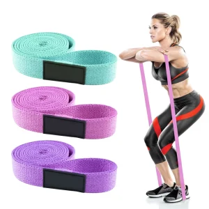 Custom Logo Yoga Strength Training Gym Exercise Pull up Assist Cotton Fabric Long Resistance Bands