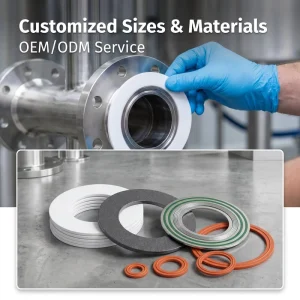 Custom OEM ODM Industrial Gaskets PTFE Graphite Synthetic Fiber Spiral Wound Silicone Rubber Gasket