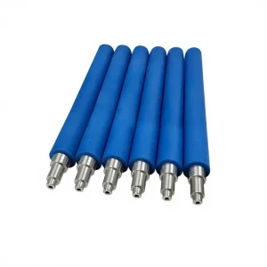 Custom PU Coated Rubber Roller Wear Resistant Silicone Polyurethane Roller With Machined Steel for Printing Laminating Conveyor