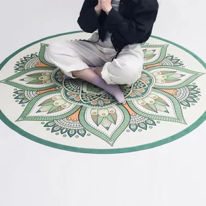 Custom Printed Eco Friendly Sports Home Fitness Yoga Folding Durable Green Meditation 55 Inch Rubber Yoga Mats