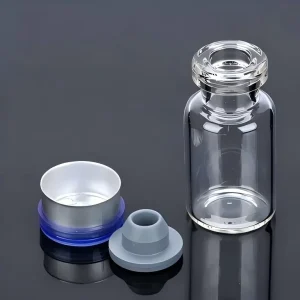 Custom Printed Glass Vials with Alu plastic Caps Various Volumes for Bulk Raw Material Filling Packing