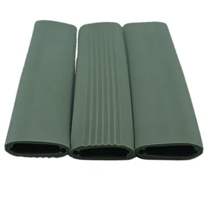 Custom Ribbed Flat Oval Silicone Rubber Grip Sleeve Non Slip Flexible Tube for Handles Tools and Equipment Manufacturer