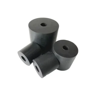 Custom Rubber Molding Black EPDM Material Molded Rubber Shock absorbing Column Rubber Damping Block With Hole