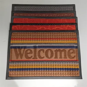 Custom Rubber Ribbed Anti-Slip Welcome Door Mat for Home