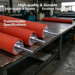 Custom Rubber Roller For Tobacco Processing Anti Static High Toughness Uniform Conveying Rice Mill Rubber Roller 6 Inch