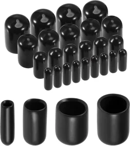 Custom Sealing PVC End Cap with Thread Protection Rubber Sleeve, 0.08-0.15 mm Thickness